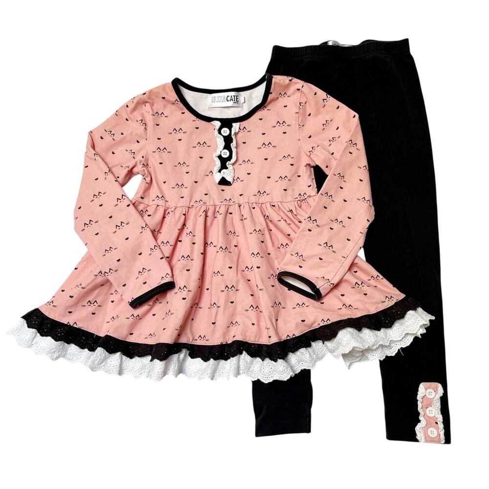 Eliza Cate Cat Print Outfit Size 6
